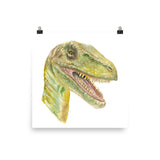 Velociraptor Dinosaur Watercolor Print