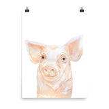 Pink Pig Watercolor