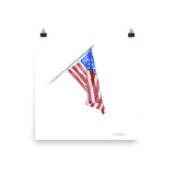 American Flag Watercolor Painting Print