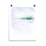 Snowy Winter Landscape Watercolor