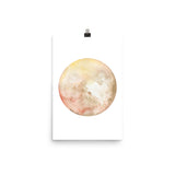 Pluto Planet Watercolor art print