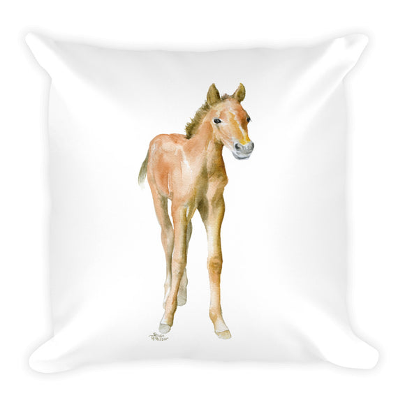 Horse Watercolor Pony Square Pillow