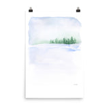 Snowy Winter Landscape Watercolor
