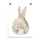Cottontail Bunny Rabbit - Back - Watercolor Art Print