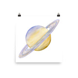 Saturn Planet Watercolor Art Print