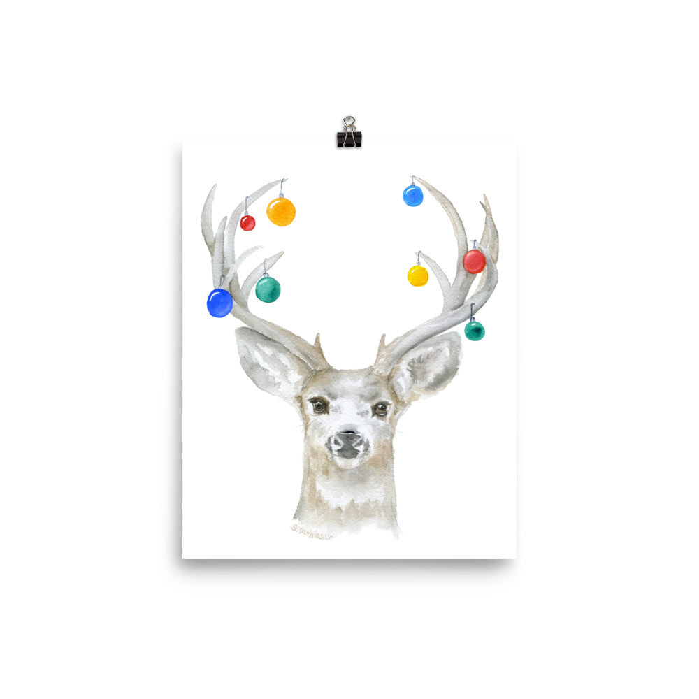 Christmas Deer and Ornaments Watercolor Print – Susan Windsor christmas-deer-and-ornaments-watercolor-print-susan-windsor