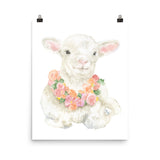 Lamb Floral Watercolor