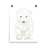 Polar Bear Cub Watercolor Painting