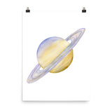 Saturn Planet Watercolor Art Print