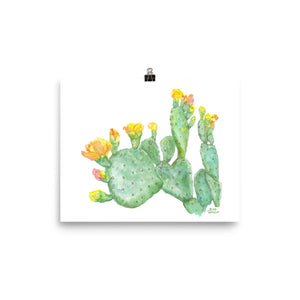 Prickly Pear Cactus Watercolor