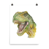 T. rex Watercolor Painting Print