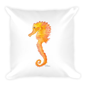 Seahorse Watercolor Throw Pillow