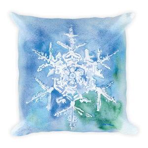 Snowflake Watercolor Throw Pillow