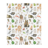 Woodland Animals Throw Blanket