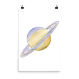 Saturn Planet Watercolor Art Print