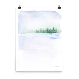 Snowy Winter Landscape Watercolor