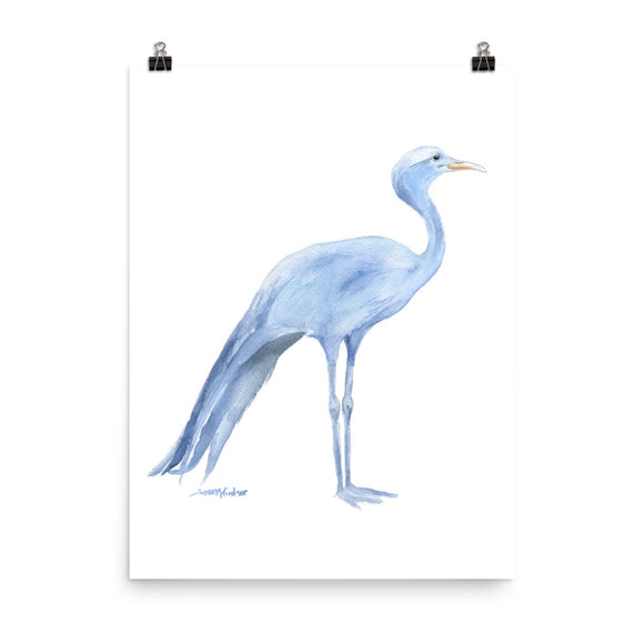 Blue Crane Watercolor Print