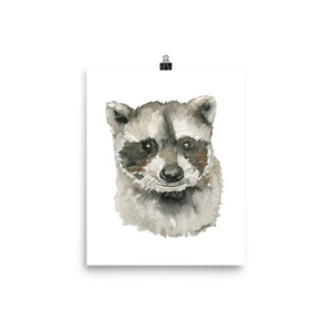 Baby Raccoon Face Watercolor