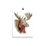 Moose in a Scarf Watercolor