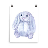 Plush Bunny Rabbit Stuffed Animal Watercolor Print