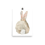 Cottontail Bunny Rabbit - Back - Watercolor Art Print