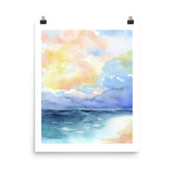 Abstract Beach Watercolor Seascape