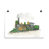 Steam Engine Train Watercolor