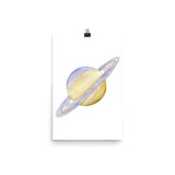 Saturn Planet Watercolor Art Print