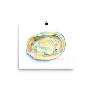 Abalone Seashell Watercolor Print