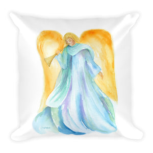 Angel and Trumpet Square Pillow