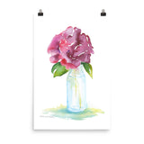Rose in a Glass Vase Watercolor