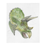 Triceratops Watercolor Throw Blanket