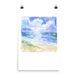 Abstract Beach and Sand Dunes Watercolor