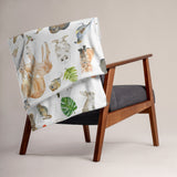 Woodland Animals Throw Blanket