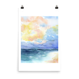 Abstract Beach Watercolor Seascape