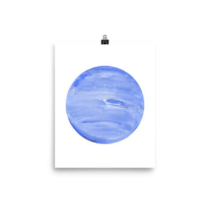 Neptune Planet Watercolor art print