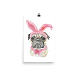 Easter Pug with Bunny Ears
