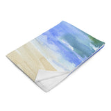 Ocean Watercolor Throw Blanket