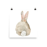 Cottontail Bunny Rabbit - Back - Watercolor Art Print