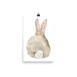 Cottontail Bunny Rabbit - Back - Watercolor Art Print