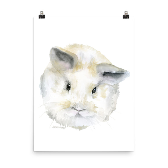 Fluffy Bunny Baby Watercolor