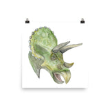 Triceratops Watercolor Print