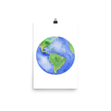 Earth Planet Watercolor art print