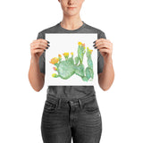 Prickly Pear Cactus Watercolor