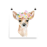 Deer Fawn with Flowers Watercolor
