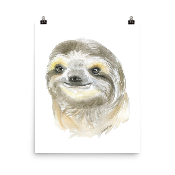 Sloth Face watercolor