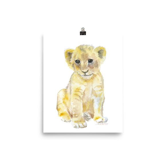 Lion Cub Watercolor
