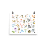 Animal Alphabet Poster Watercolor - Horizontal