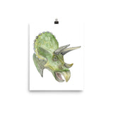 Triceratops Watercolor Print