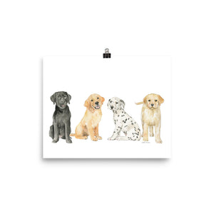 Puppy Dog Line Up Watercolor
